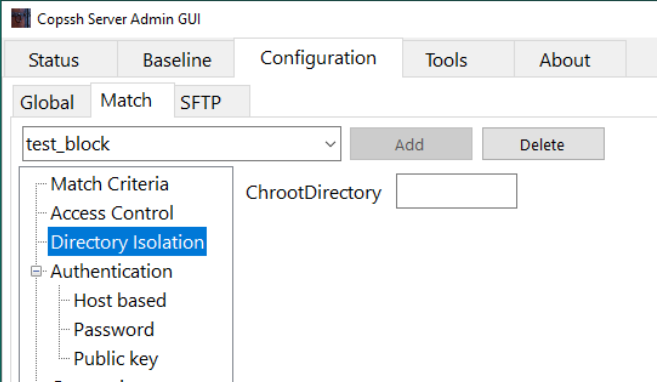 Match block settings